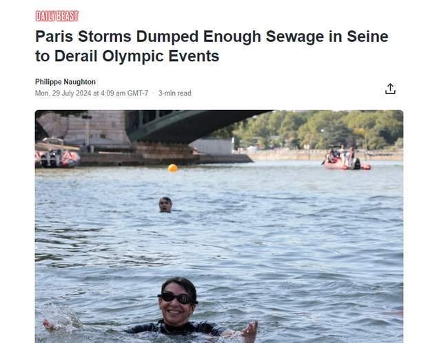 奥运闹剧：比赛前1天塞纳河细菌仍超标！训练再次取消(图2)