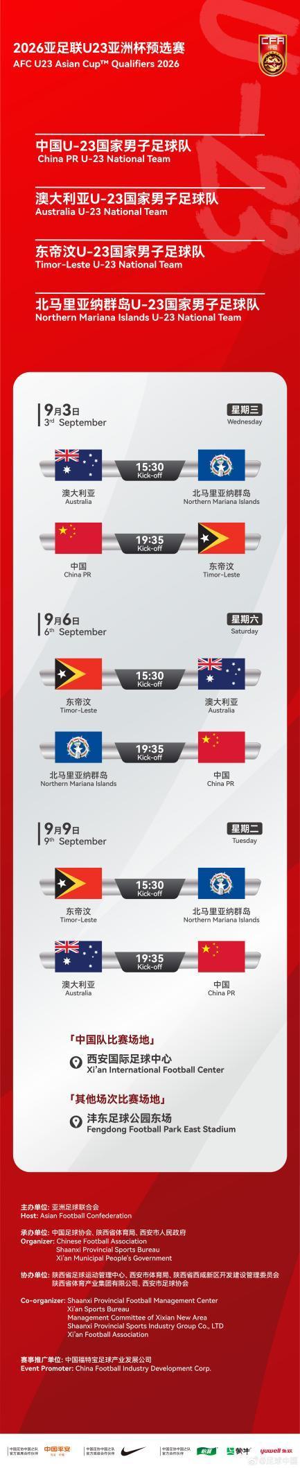 威廉希尔WilliamHill2026亚足联U23亚洲杯预选赛D组赛程出炉西安国际足球中心将迎首秀(图2)